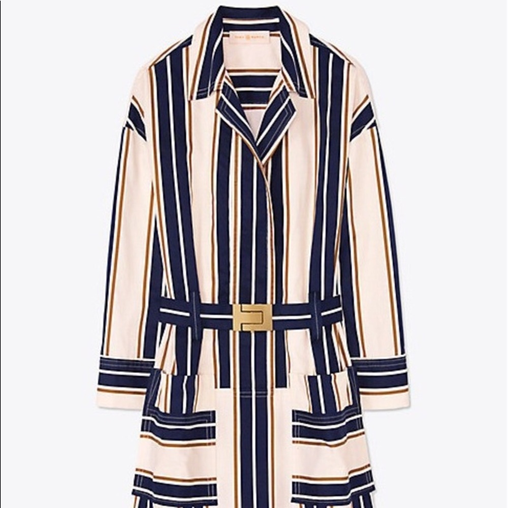 Tory Burch Belted Cotton Stripe Dress